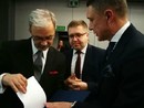 Jerzy Kwieciński - Minister Infrastruktury i Rozwoju, Grzegorz Orawiec – dyr. Departamentu Polityki Regionalnej UMWŚ oraz Jan Maćkowiak - Wicemarszałek Województwa Świętokrzyskiego